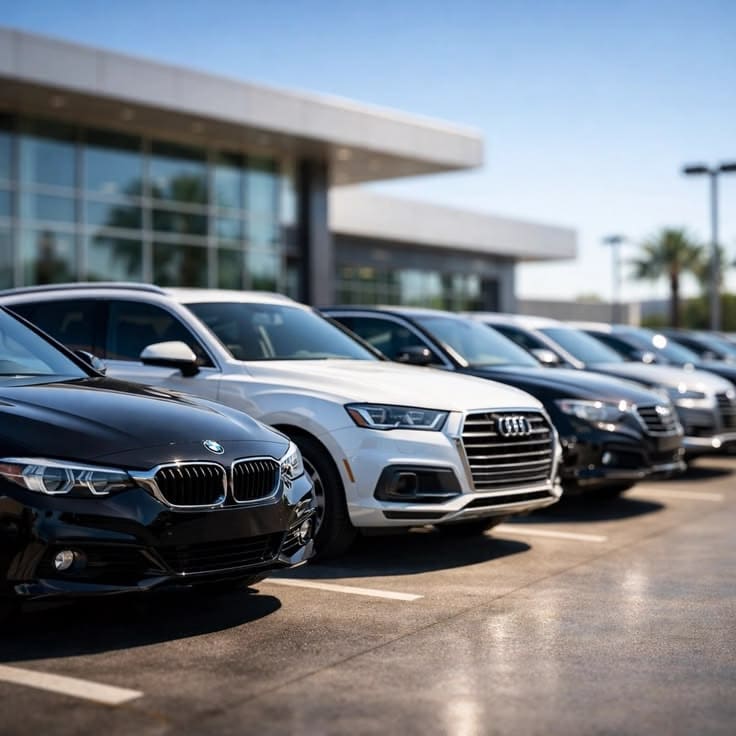 Fila de autos disponibles para renta